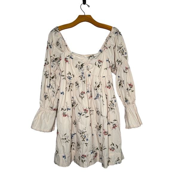 By Anthropologie Long Sleeve Embroidered Mini Fairy Floral Dress Cream Size XS - Picture 14 of 16